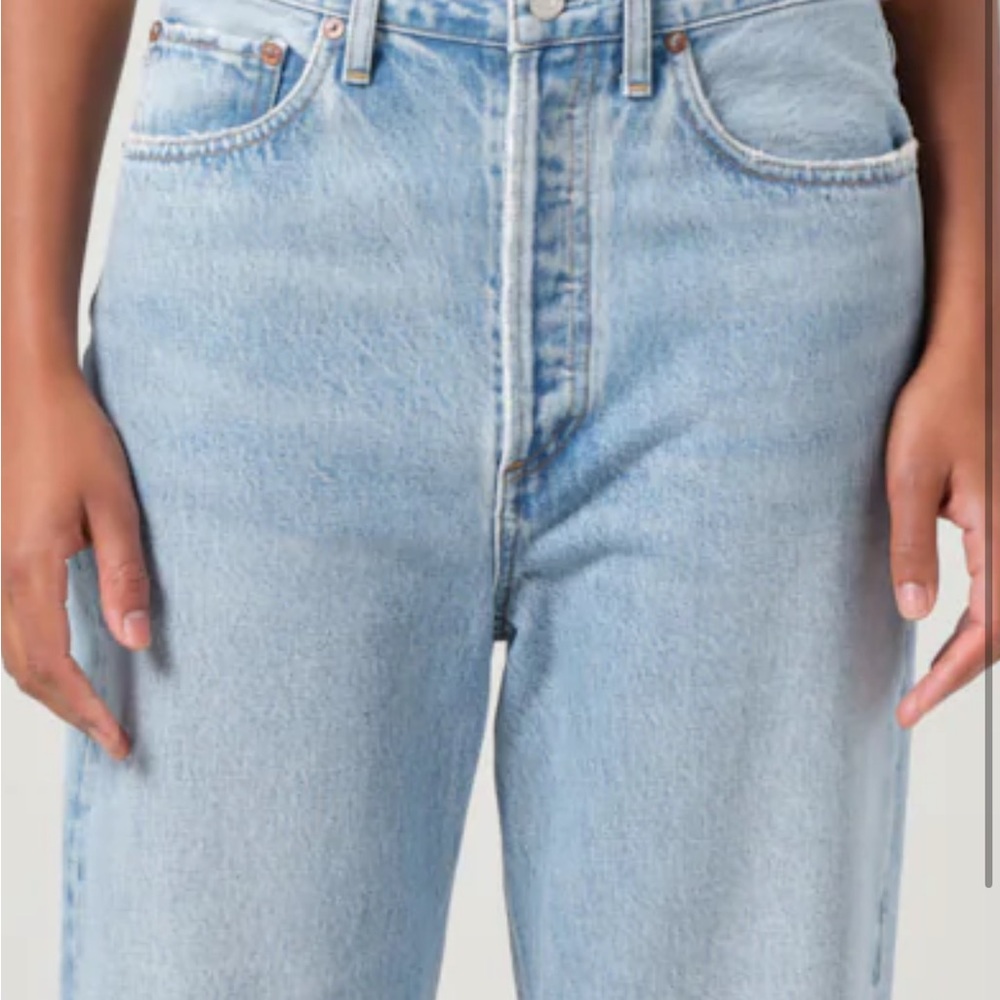 Agolde Light Blue Straight Leg Jeans - Picture 2 of 4